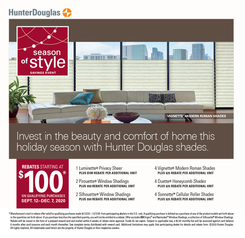 Hunter Douglas promotion save