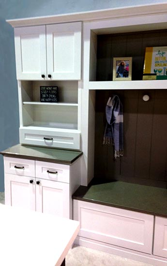 white mud room cabinets