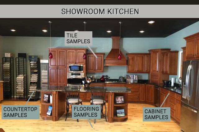 design center kitchen cabinet countertop flooring tile samples