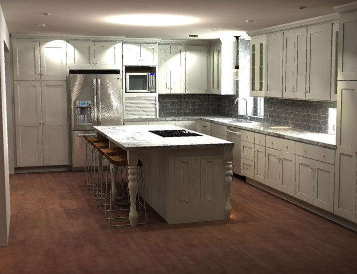 white kitchen rendering