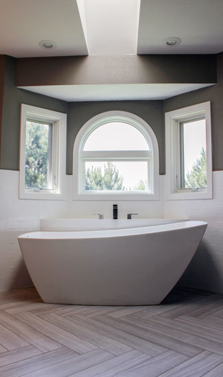 luxury bathroom with soaking tub