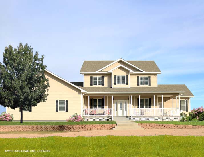 two story with front porch new construction home