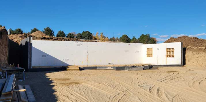 ICF walls are starting to be built in the hillside