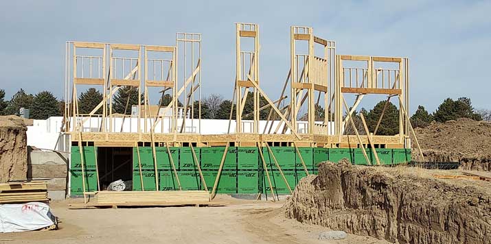 ICF walls are starting to be built in the hillside
