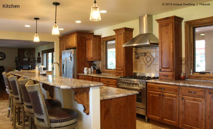 Fun double vanity with organic shaped sinks