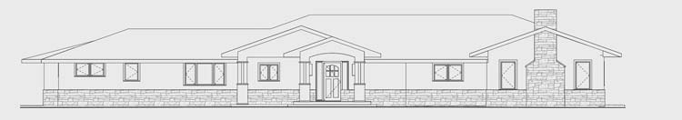 front elevation with stone and stucco