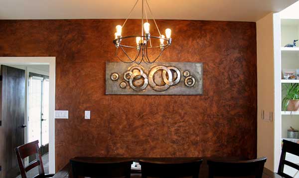 painted copper accent dining room wall