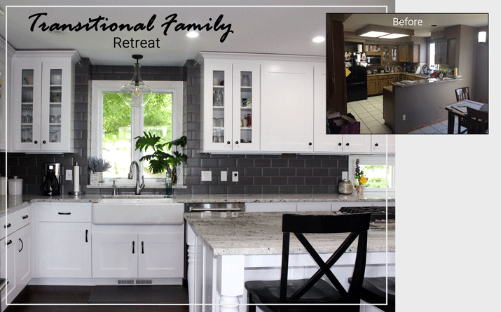 transitional kitchen white cabinets island white counter tops