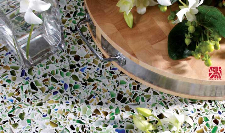 counter top Vetrazzo recycled glass