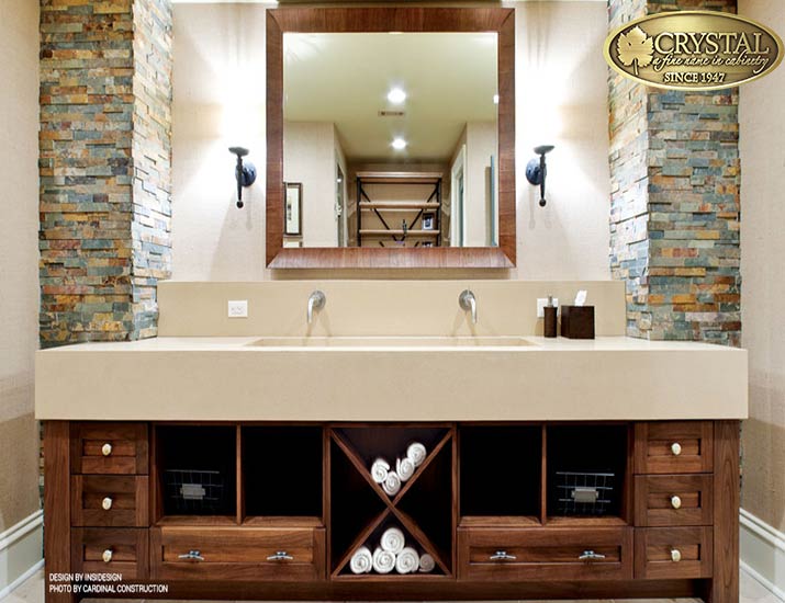 Crystal cabinets wooden bathroom vanity