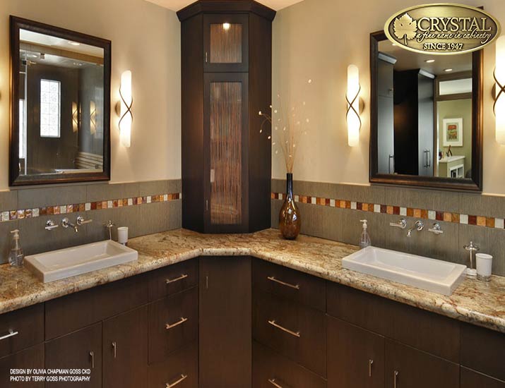 Crystal cabinets inset doors bathroom vanity