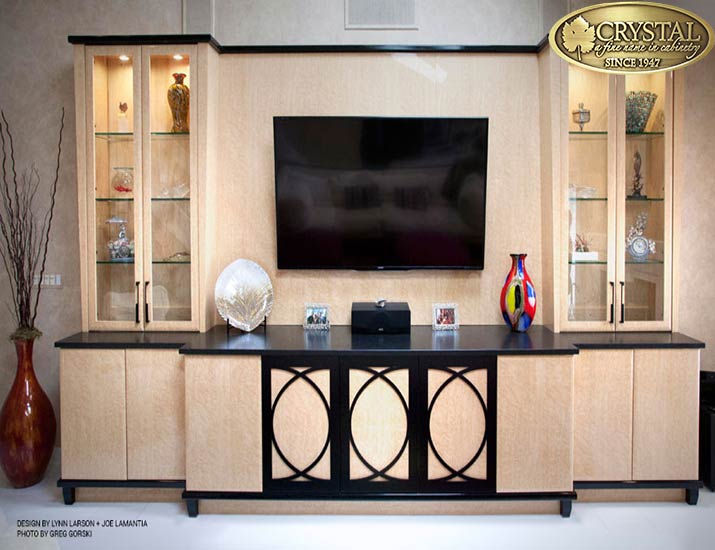 Crystal cabinets entertainment center