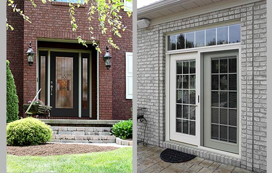 Heritage Fiberglass door with smooth and textured doors