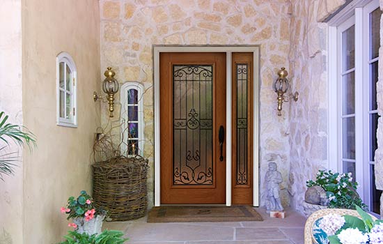 Heritage Fiberglass door with smooth and textured doors